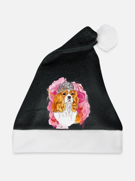 Cavalier KC Spaniel Bella - Weihnachtsmütze - Schwarz/Weiß