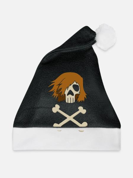 Piraten- - Weihnachtsmütze - Schwarz/Weiß