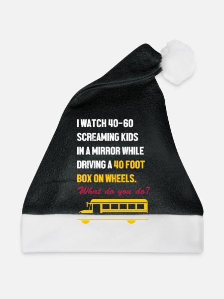 Schulbusfahrer Schulbus - Weihnachtsmütze - Schwarz/Weiß