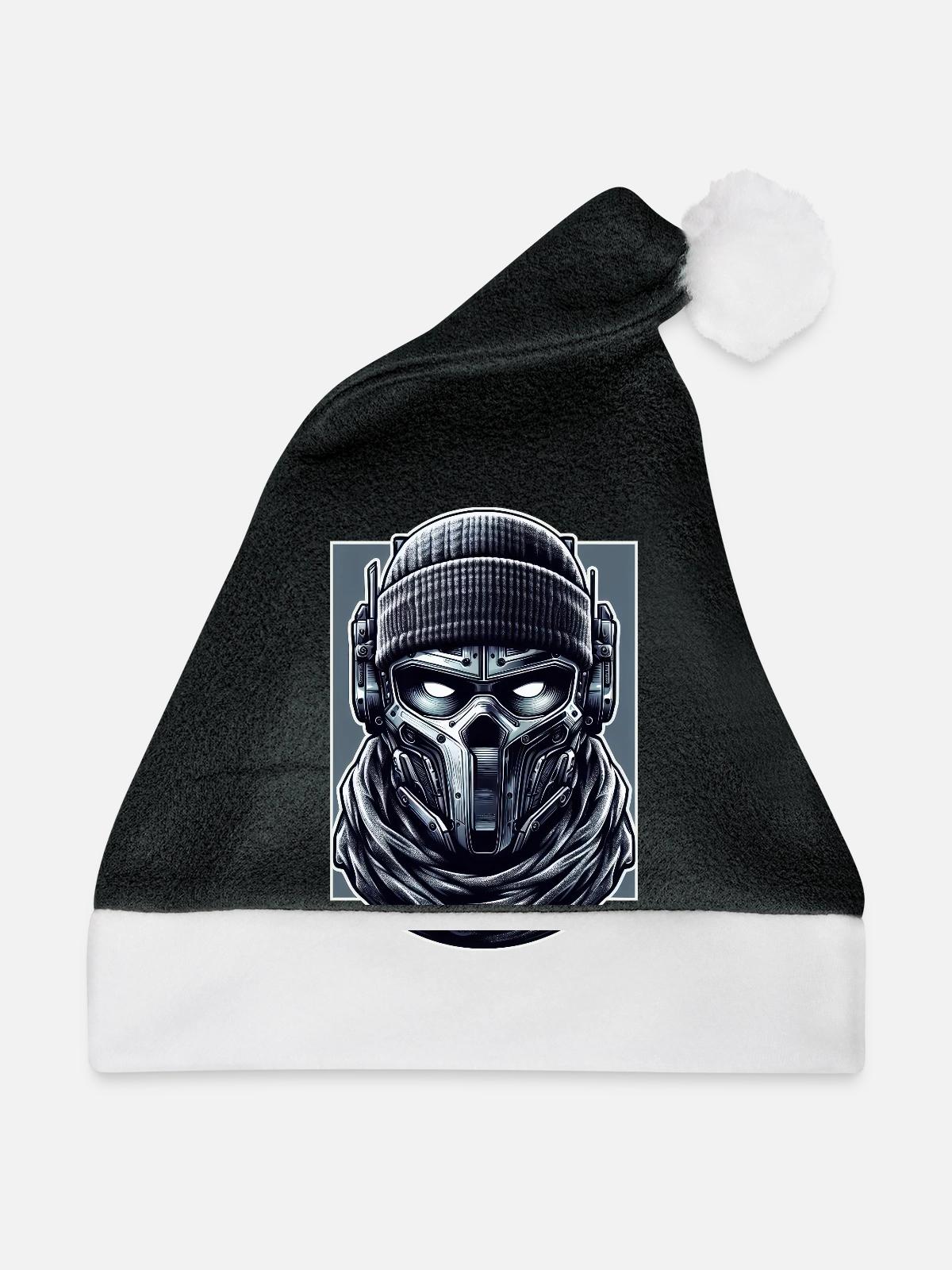 Söldner-Kopf - Weihnachtsmütze - Schwarz/Weiß - Vorne