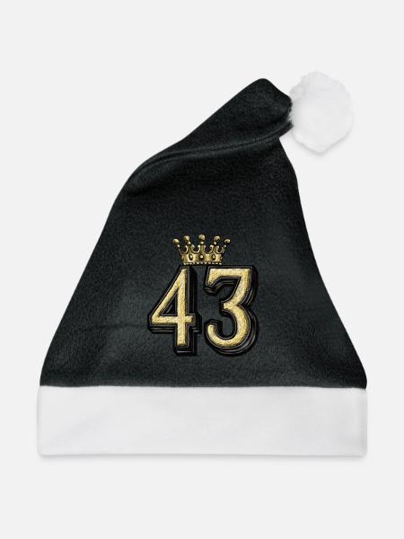 43 Zahl Krone - Weihnachtsmütze - Schwarz/Weiß