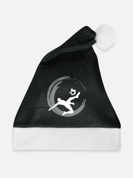Soccer fußballer fußball schuß tor club sport fan - Weihnachtsmütze - Schwarz/Weiß - Vorne