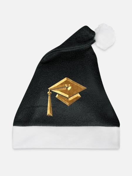 Studentenhut - Weihnachtsmütze - Schwarz/Weiß