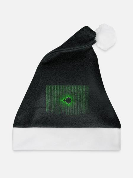 Matrix trifft Apfelmännchen by Le&Je - Weihnachtsmütze - Schwarz/Weiß - Vorne