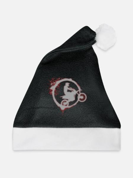 Motocross Motorrad Geschenk - Weihnachtsmütze - Schwarz/Weiß