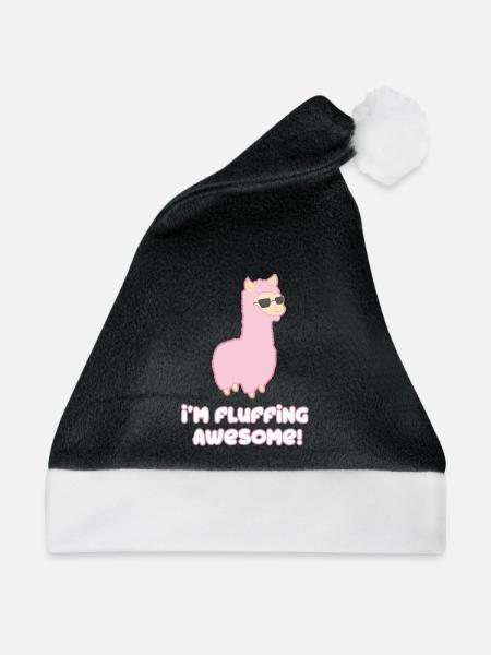 Cooles Lama - Weihnachtsmütze - Schwarz/Weiß