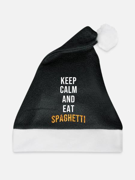 Keep Calm Eat Spaghetti - Weihnachtsmütze - Schwarz/Weiß