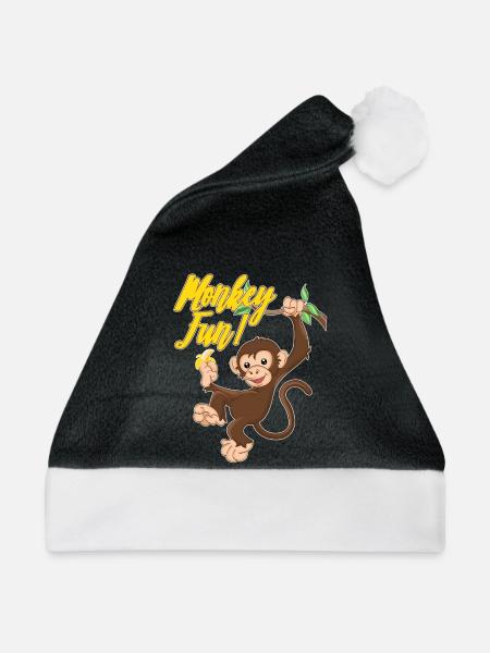 Monkey Fun - Weihnachtsmütze - Schwarz/Weiß