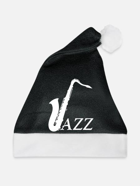 Jazz - Saxophon - Weihnachtsmütze - Schwarz/Weiß