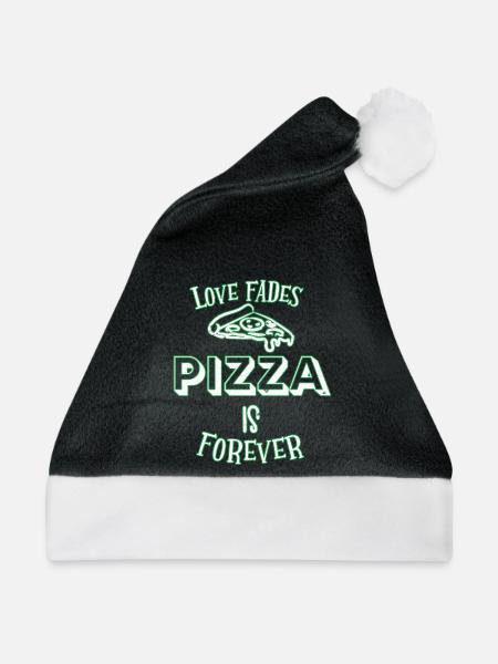 Pizza - Weihnachtsmütze - Schwarz/Weiß