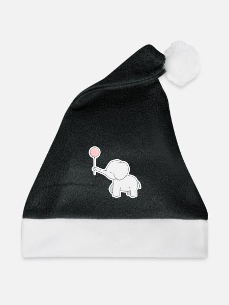 Elefant - Weihnachtsmütze - Schwarz/Weiß