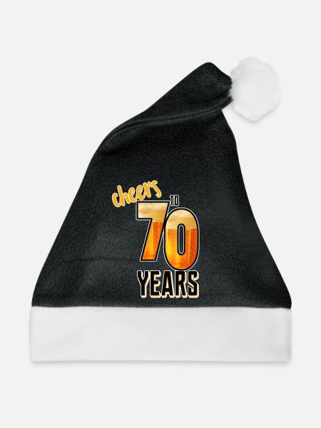 Cheers to 70 Years - Weihnachtsmütze - Schwarz/Weiß
