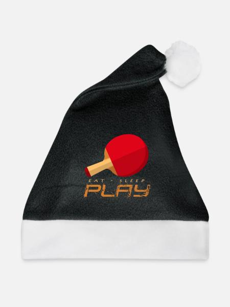 Pingpong Energie: Eat Sleep Play - Weihnachtsmütze - Schwarz/Weiß