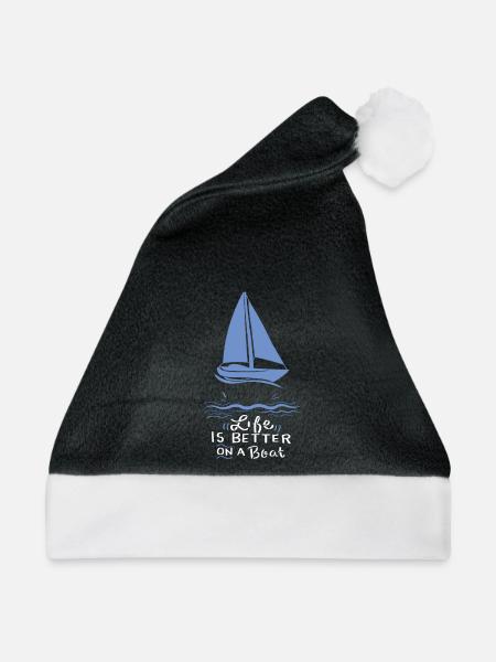 Segeln Segelboot - Weihnachtsmütze - Schwarz/Weiß