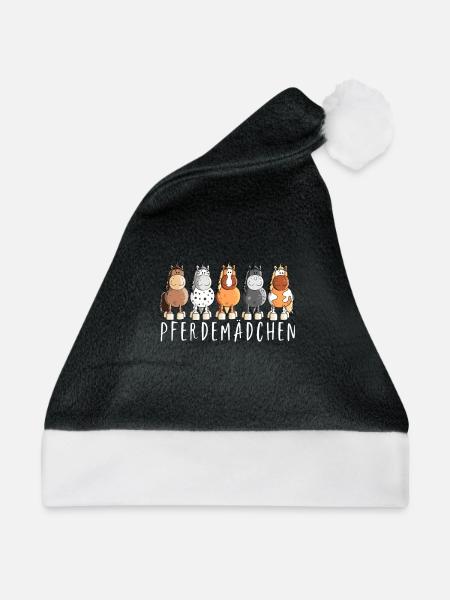 Pferdemädchen I Pferde Comic - Weihnachtsmütze - Schwarz/Weiß