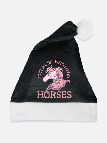 Pferd - Weihnachtsmütze - Schwarz/Weiß