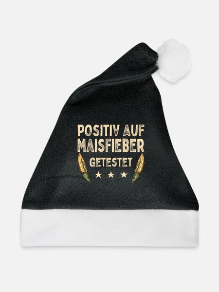 Maisfieber Landwirtschaft Mais Maisernte Bauer - Weihnachtsmütze - Schwarz/Weiß - Vorne