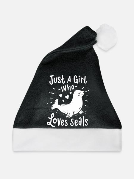 Seelöwe Robbe - Weihnachtsmütze - Schwarz/Weiß