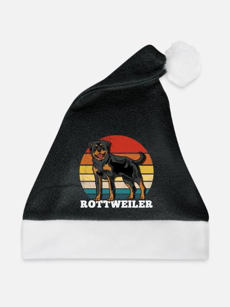 Rottweiler Retro - Weihnachtsmütze - Schwarz/Weiß