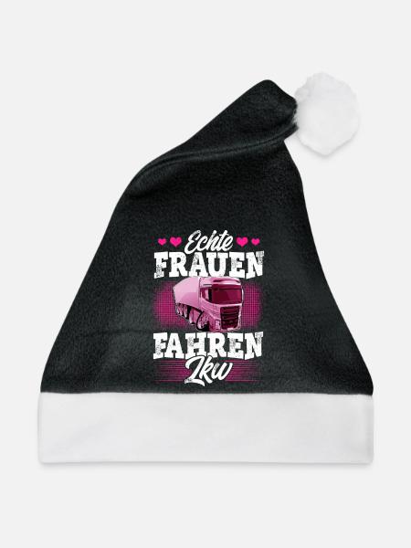 Lkw Fahrerin - Weihnachtsmütze - Schwarz/Weiß - Vorne