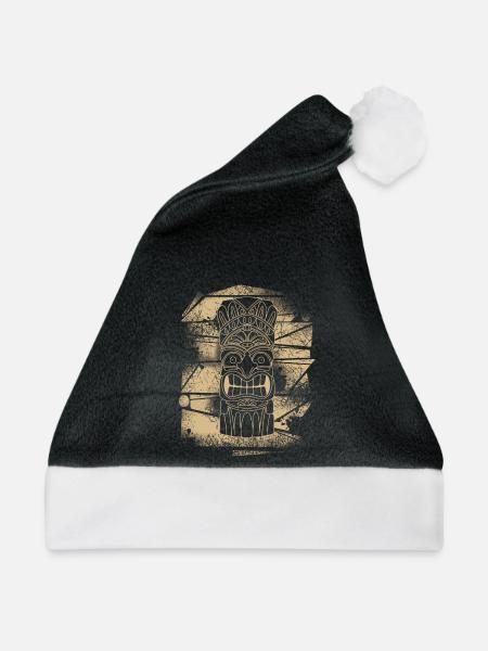Tiki Maske - Weihnachtsmütze - Schwarz/Weiß