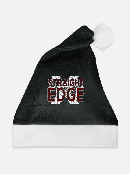Straight Edge Schriftzug Für Straight Edger Life - Weihnachtsmütze - Schwarz/Weiß - Vorne