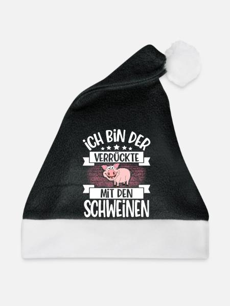 Ich Bin Der Verrückte Mit Den Schweinen - Weihnachtsmütze - Schwarz/Weiß