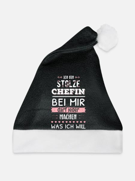Stolze Chefin Geschenkidee Unternehmerin Business - Weihnachtsmütze - Schwarz/Weiß