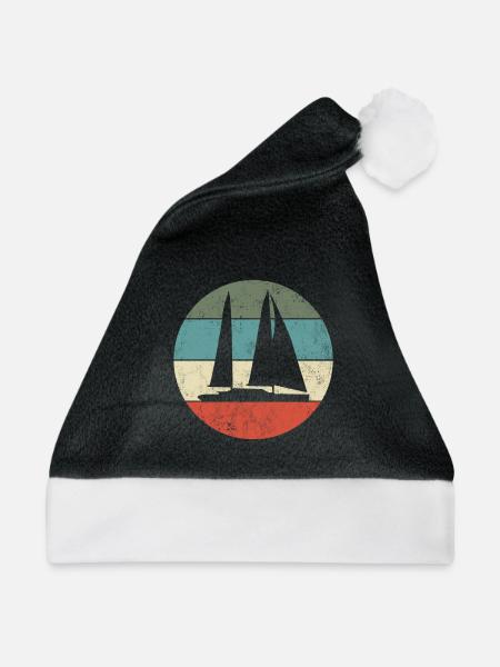 Segelboot - Weihnachtsmütze - Schwarz/Weiß