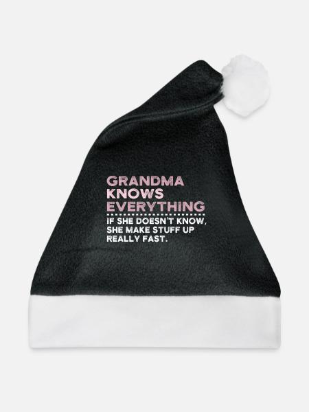 Grandma Knows Everything - Weihnachtsmütze - Schwarz/Weiß