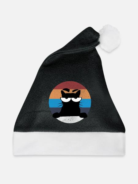 Grumpy Katze - Weihnachtsmütze - Schwarz/Weiß