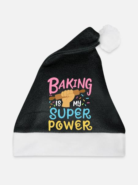 Backen Bäcker Nudelholz - Weihnachtsmütze - Schwarz/Weiß
