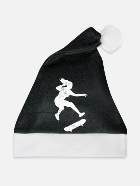 Skaten Skater Skateboard Skate - Weihnachtsmütze - Schwarz/Weiß - Vorne