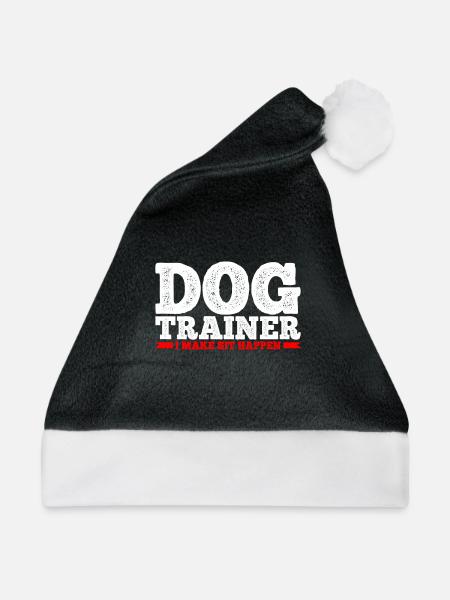 Hundetrainer Hundetraining - Weihnachtsmütze - Schwarz/Weiß - Vorne