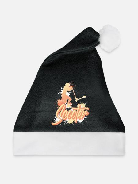 Scooter Tretroller E-Scooter - Weihnachtsmütze - Schwarz/Weiß
