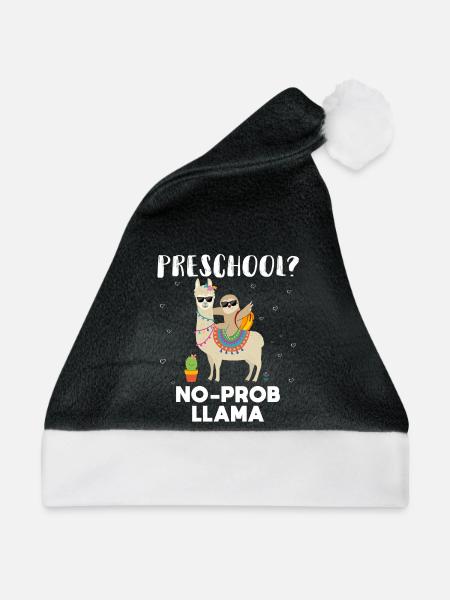 Vorschule kein Prob Lama - Weihnachtsmütze - Schwarz/Weiß