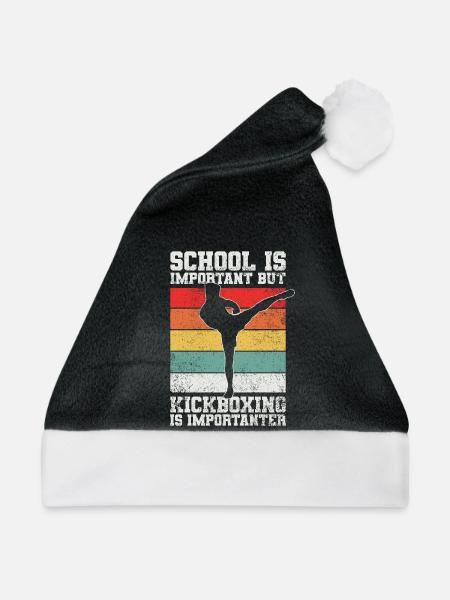 Kickboxen Kickboxer - Weihnachtsmütze - Schwarz/Weiß - Vorne