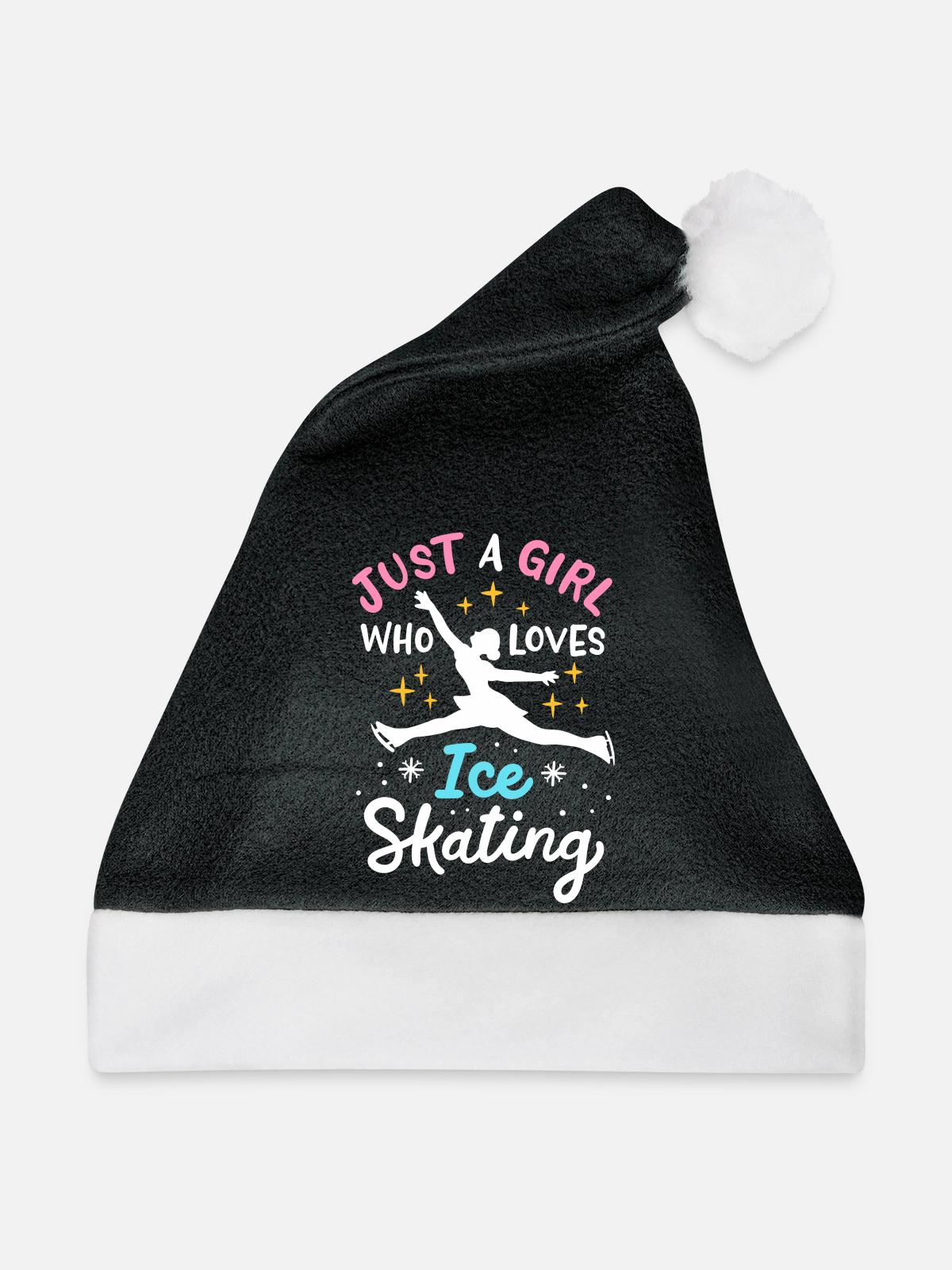 Eislaufen Eisläufer - Weihnachtsmütze - Schwarz/Weiß - Vorne