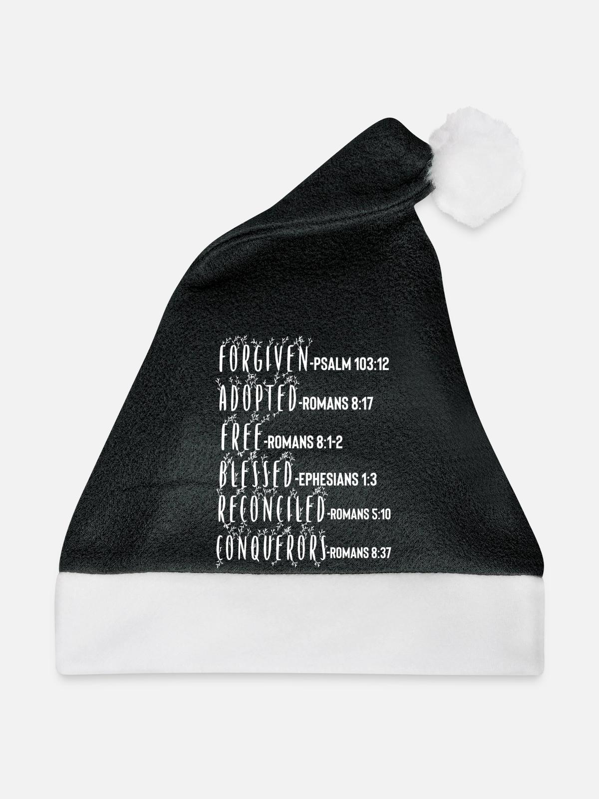 Heiliger Geist Bibelvers - Weihnachtsmütze - Schwarz/Weiß - Vorne