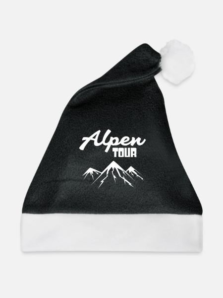 Alpen Berg Berge - Weihnachtsmütze - Schwarz/Weiß - Vorne