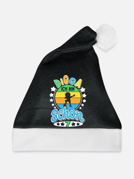 Digga Ich Bin Schon 7 Fußball Dabbing - Weihnachtsmütze - Schwarz/Weiß