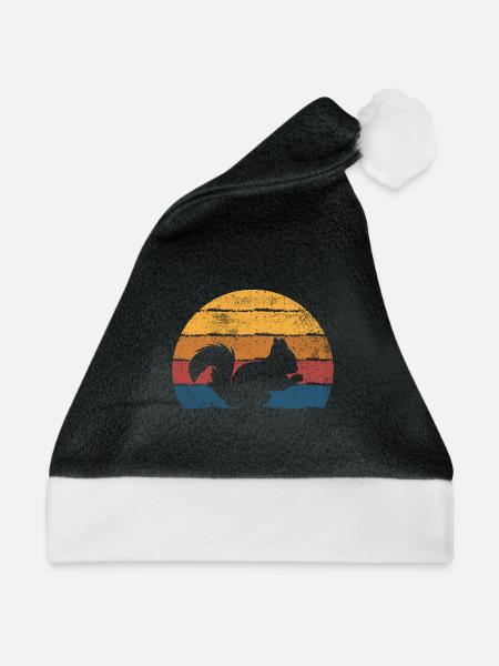 Eichhörnchen - Weihnachtsmütze - Schwarz/Weiß