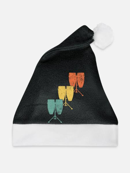 Conga Trommel Schlagzeuger - Weihnachtsmütze - Schwarz/Weiß