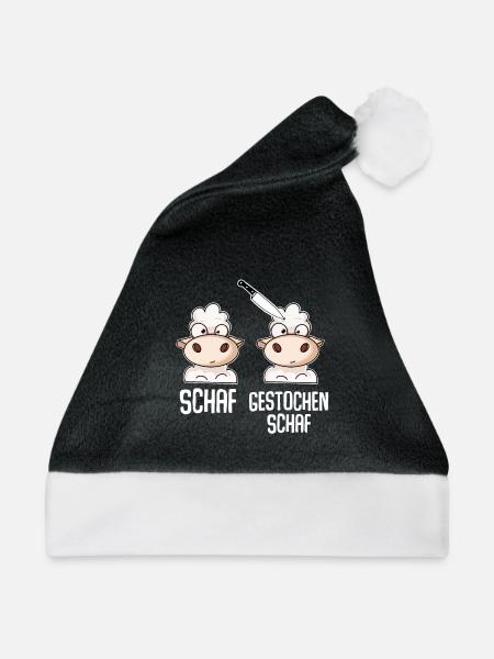 Schaf Gestochen Schaf - Weihnachtsmütze - Schwarz/Weiß