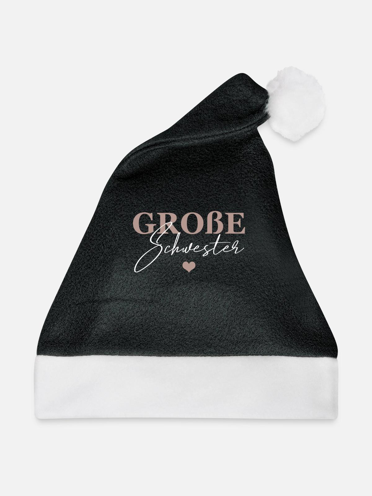 Große Schwester - Weihnachtsmütze - Schwarz/Weiß - Vorne