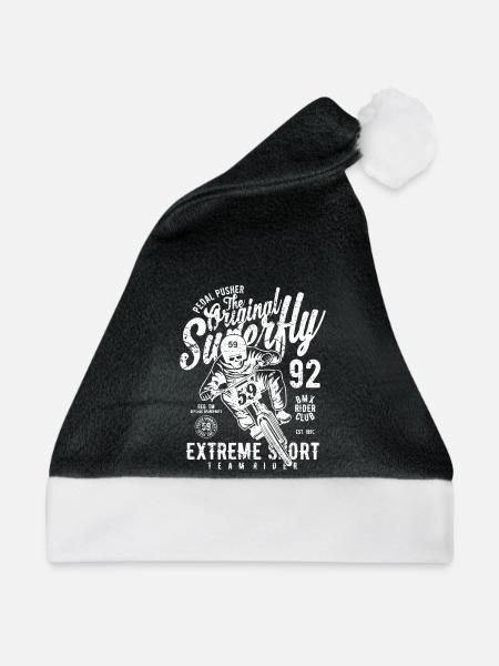 Extremsport Radfahrer Illustration - Weihnachtsmütze - Schwarz/Weiß