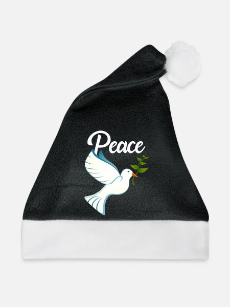 PEACE Friedenstaube - Weihnachtsmütze - Schwarz/Weiß