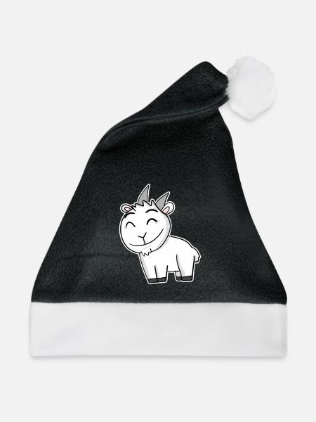 Ziegenbock Bock - Weihnachtsmütze - Schwarz/Weiß - Vorne