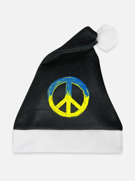 Frieden für die Ukraine - Weihnachtsmütze - Schwarz/Weiß