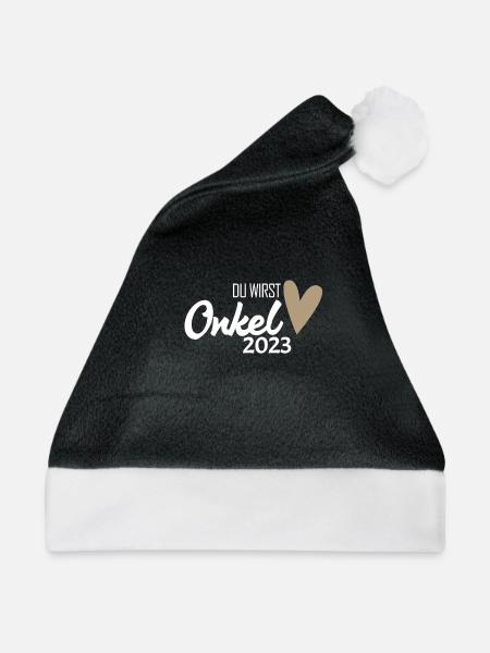 Onkel 2023 - Onkel werden - Weihnachtsmütze - Schwarz/Weiß